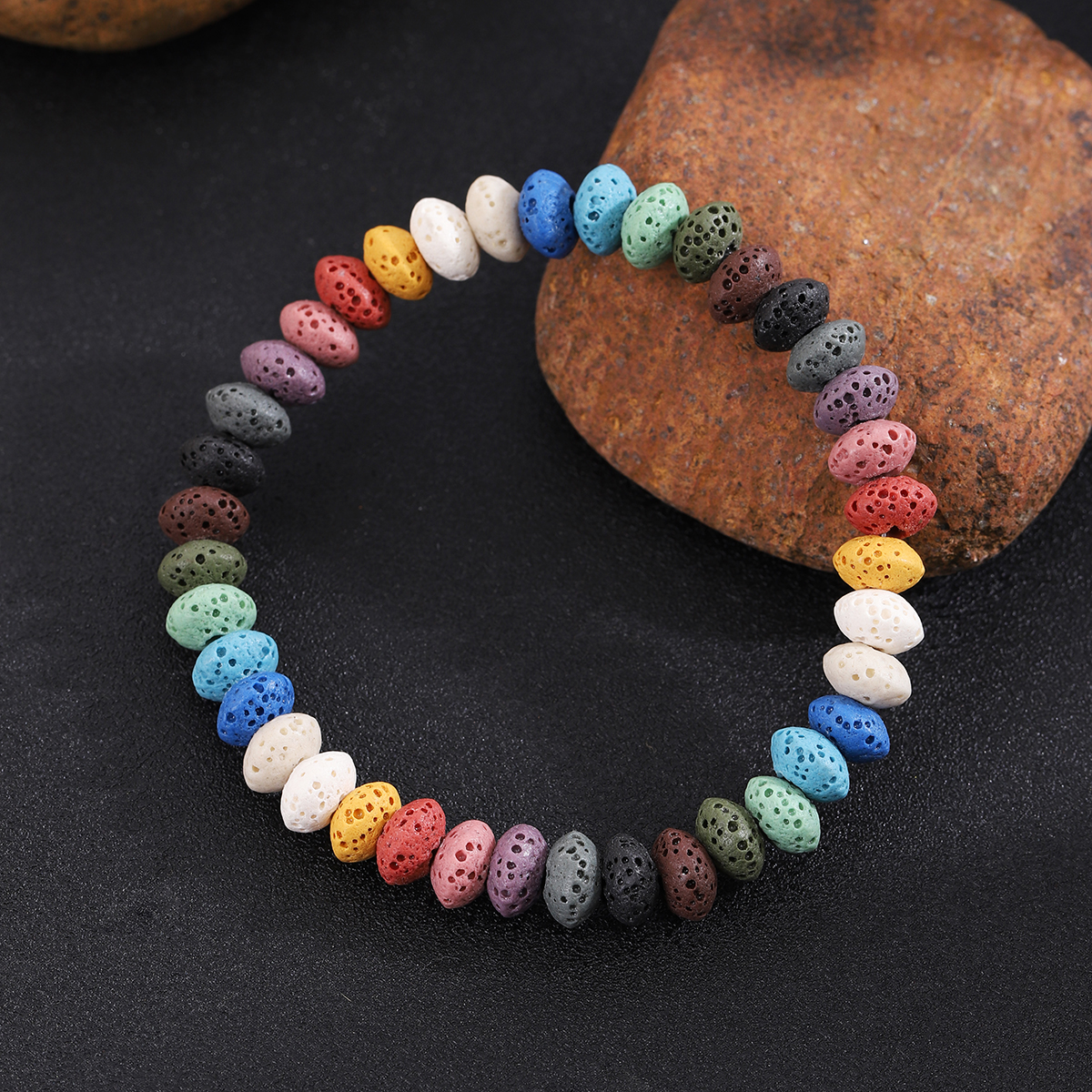 Casual Simple Style Round Stone Beaded Unisex Bracelets display picture 6
