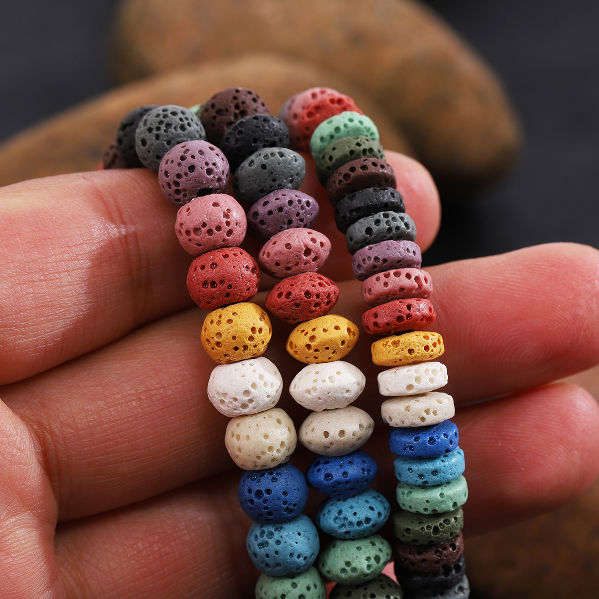 Casual Simple Style Round Stone Beaded Unisex Bracelets display picture 5