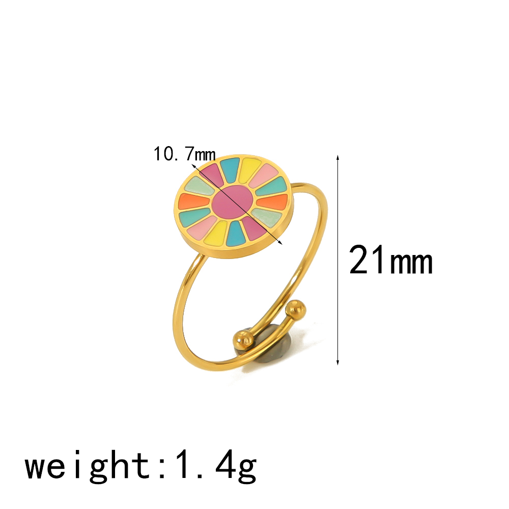 IG Style Vintage Style Simple Style Heart Shape Flower 304 Stainless Steel 18K Gold Plated Open Rings In Bulk display picture 7