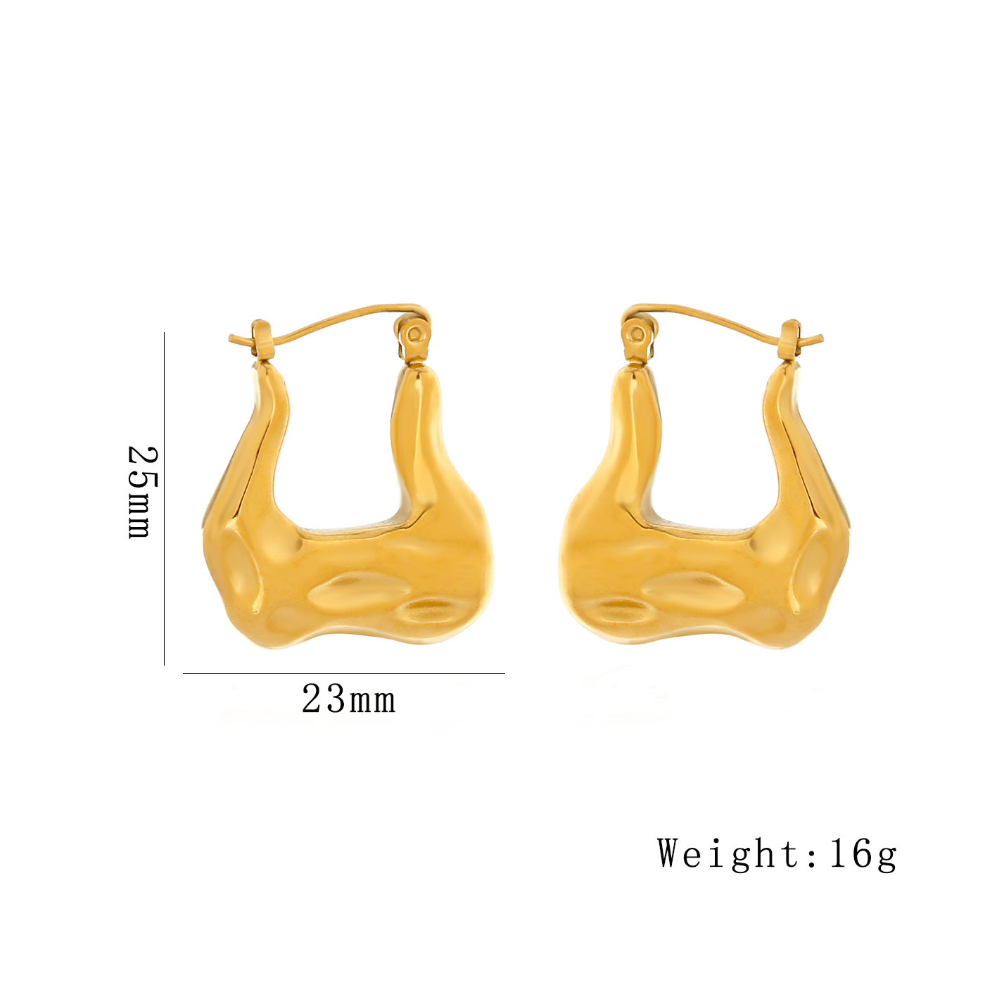 1 Paar Elegant Luxuriös Irregulär Herzform Spiralstreifen Überzug Edelstahl 304 18 Karat Vergoldet Ohrringe display picture 6