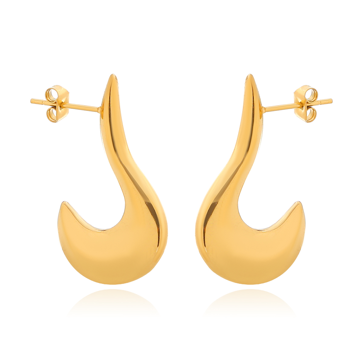 1 Paar Elegant Luxuriös Irregulär Herzform Spiralstreifen Überzug Edelstahl 304 18 Karat Vergoldet Ohrringe display picture 13