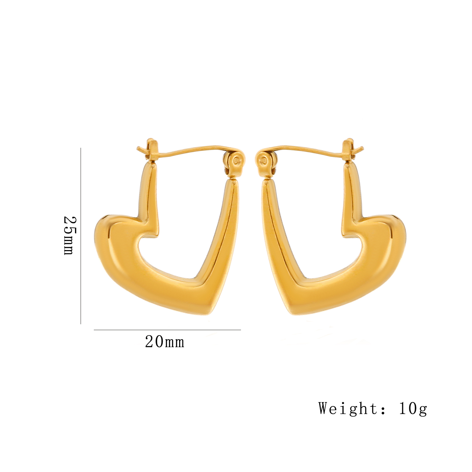 1 Paar Elegant Luxuriös Irregulär Herzform Spiralstreifen Überzug Edelstahl 304 18 Karat Vergoldet Ohrringe display picture 20