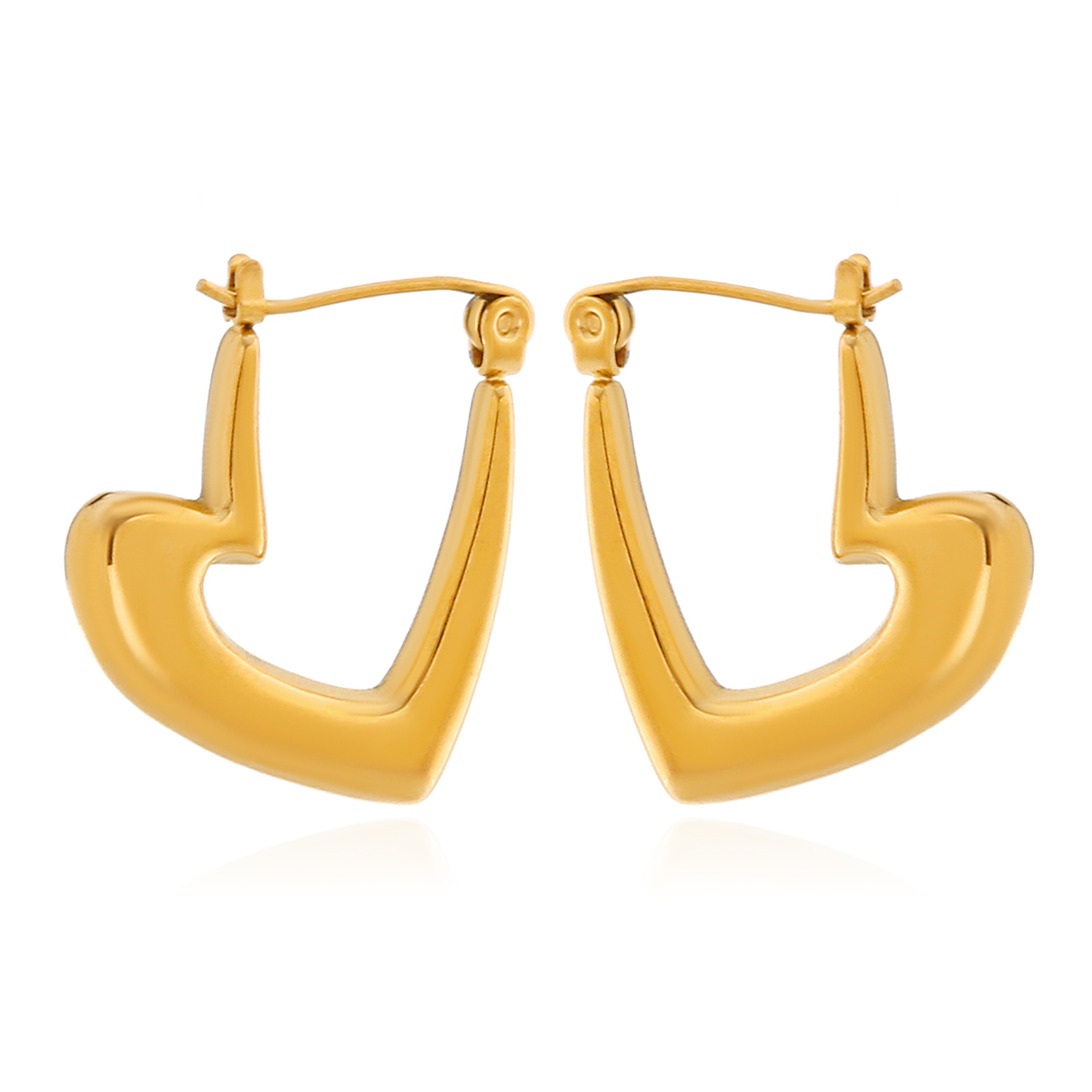 1 Pair Elegant Luxurious Irregular Heart Shape Spiral Stripe Plating 304 Stainless Steel 18K Gold Plated Earrings display picture 19