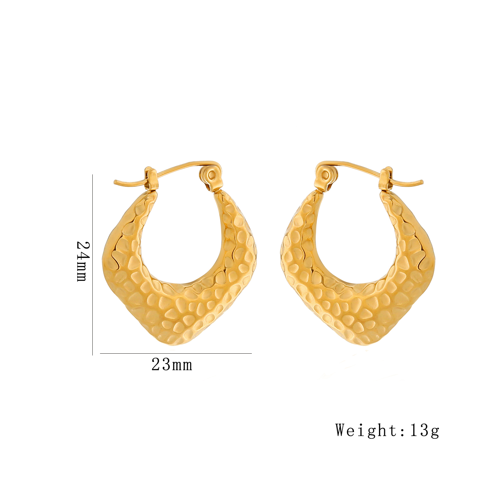 1 Pair Elegant Luxurious Irregular Heart Shape Spiral Stripe Plating 304 Stainless Steel 18K Gold Plated Earrings display picture 34