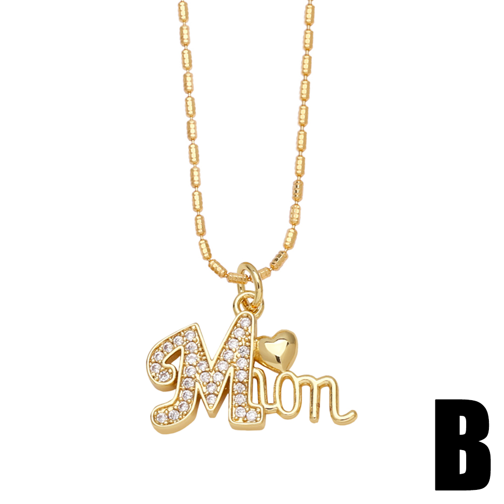 Copper 18K Gold Plated Simple Style Classic Style Plating Inlay Letter Zircon Pendant Necklace display picture 6