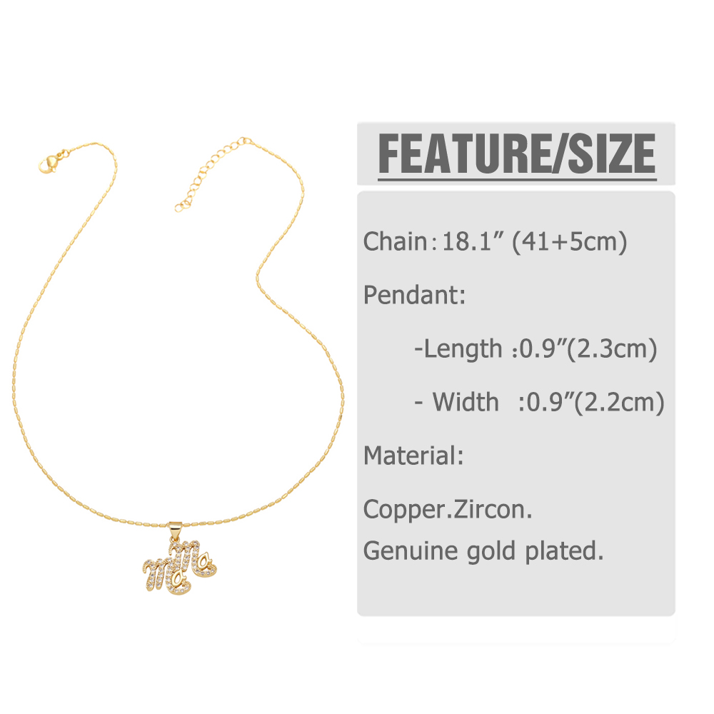 Copper 18K Gold Plated Simple Style Classic Style Plating Inlay Letter Zircon Pendant Necklace display picture 1