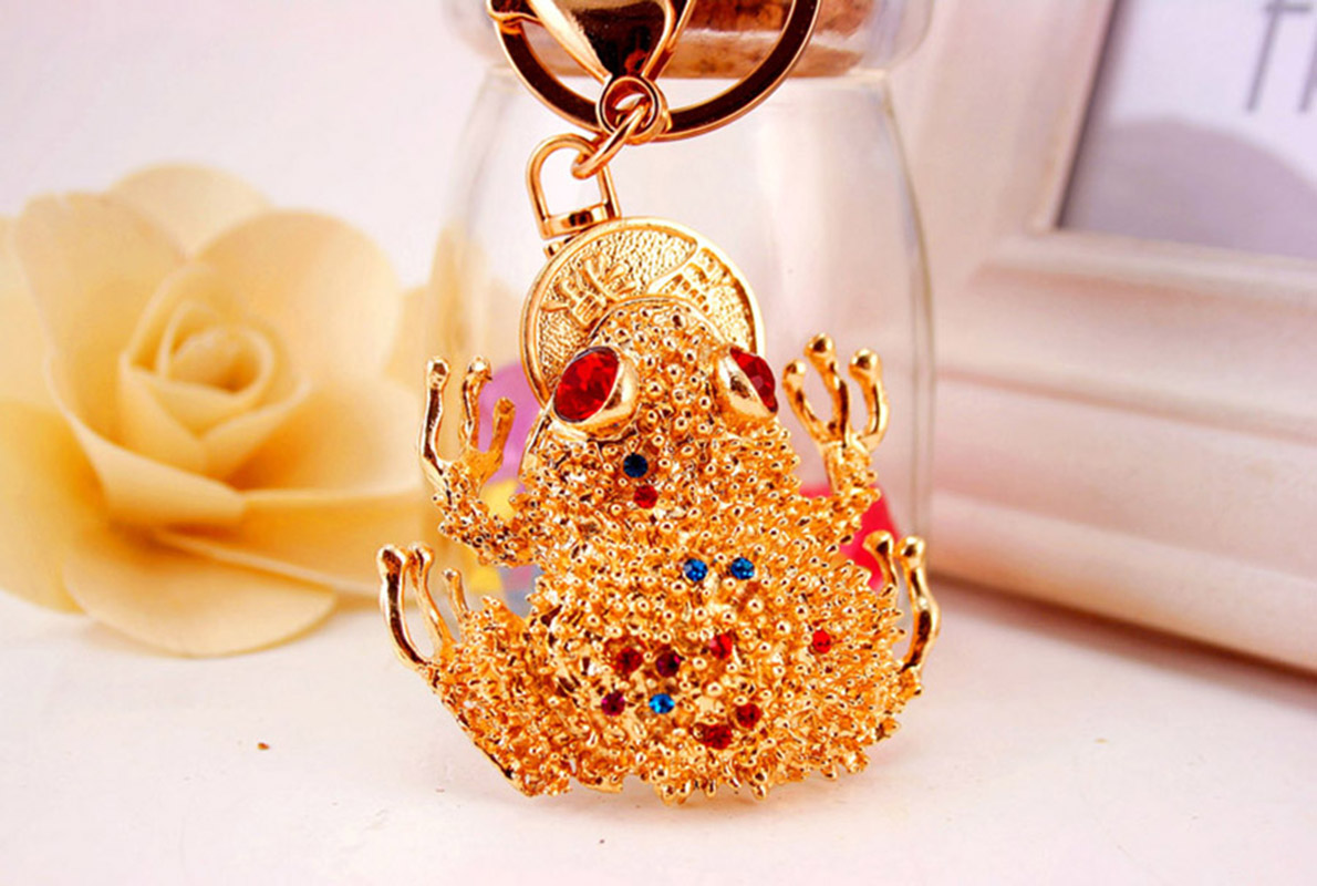 Simple Style Frog Zinc Alloy Plating Inlay Rhinestones Unisex Bag Pendant Keychain display picture 1