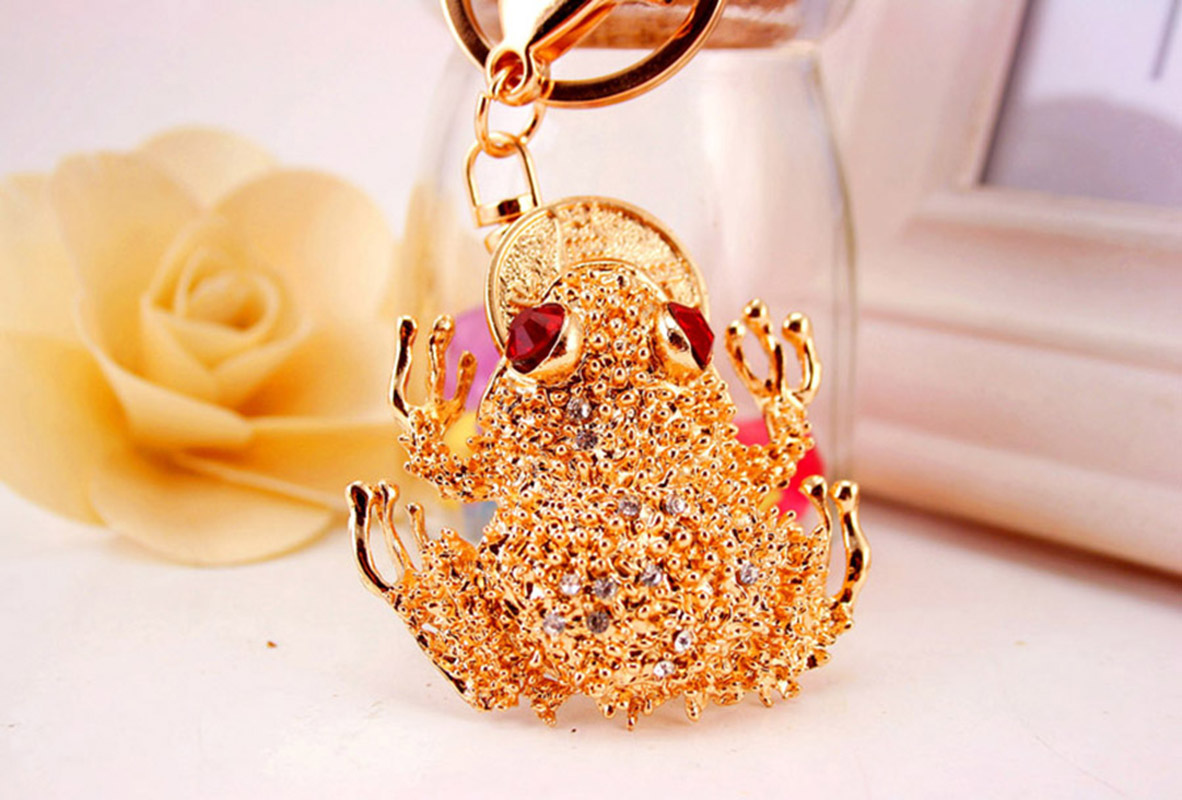 Simple Style Frog Zinc Alloy Plating Inlay Rhinestones Unisex Bag Pendant Keychain display picture 2