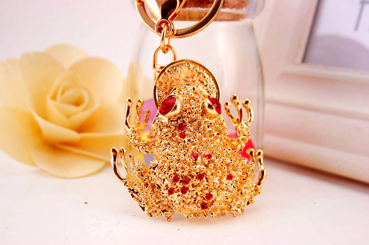 Simple Style Frog Zinc Alloy Plating Inlay Rhinestones Unisex Bag Pendant Keychain display picture 3