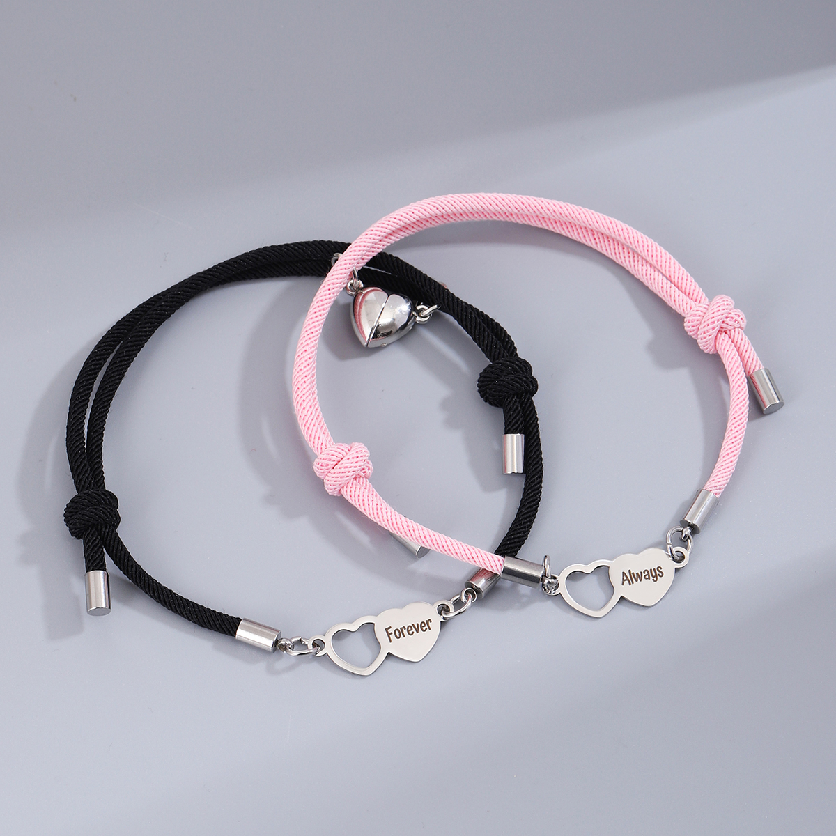 Style Simple Lettre Forme De Cœur Alliage Corde Coupler Bracelets display picture 8