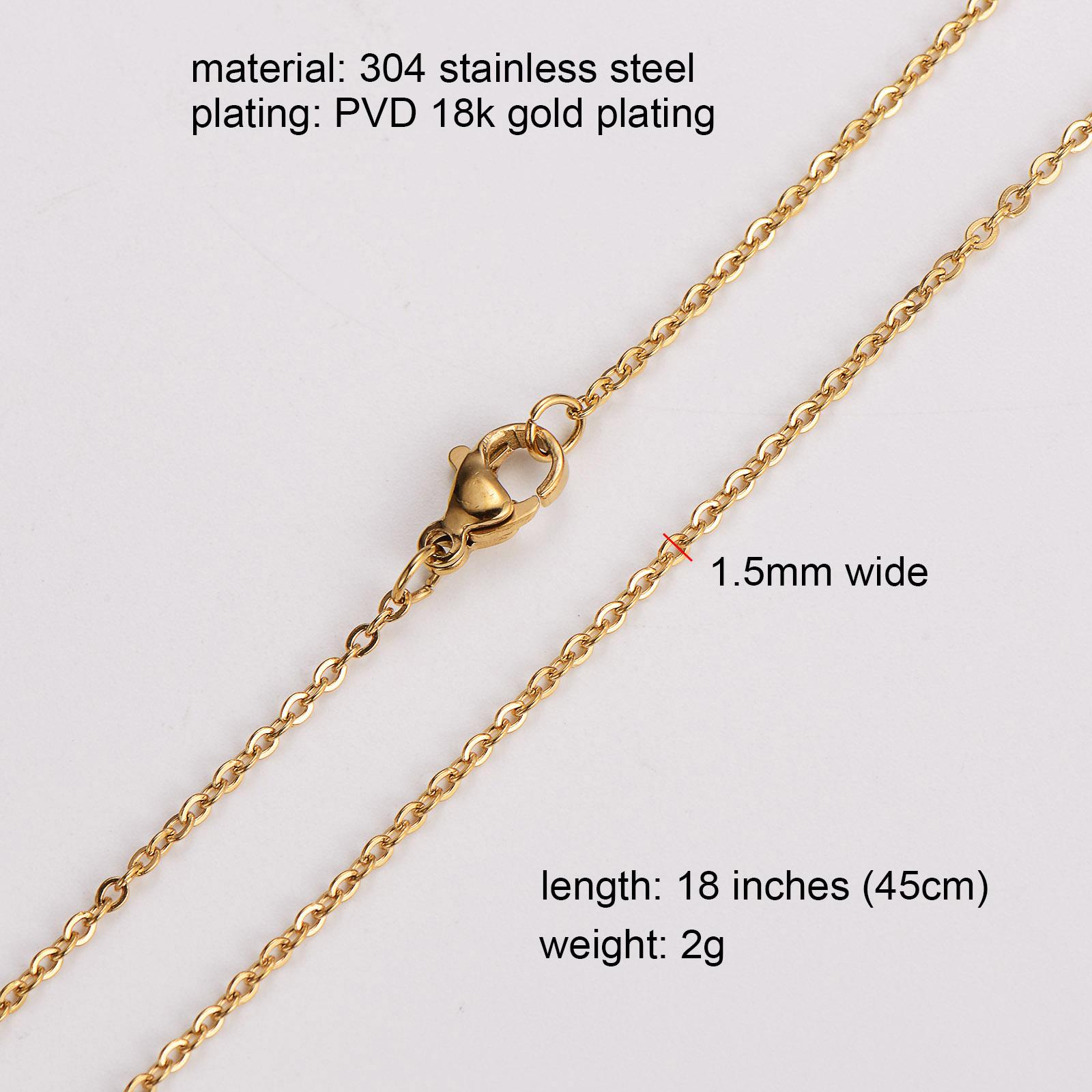 304 Stainless Steel 18K Gold Plated Simple Style Solid Color Choker display picture 1