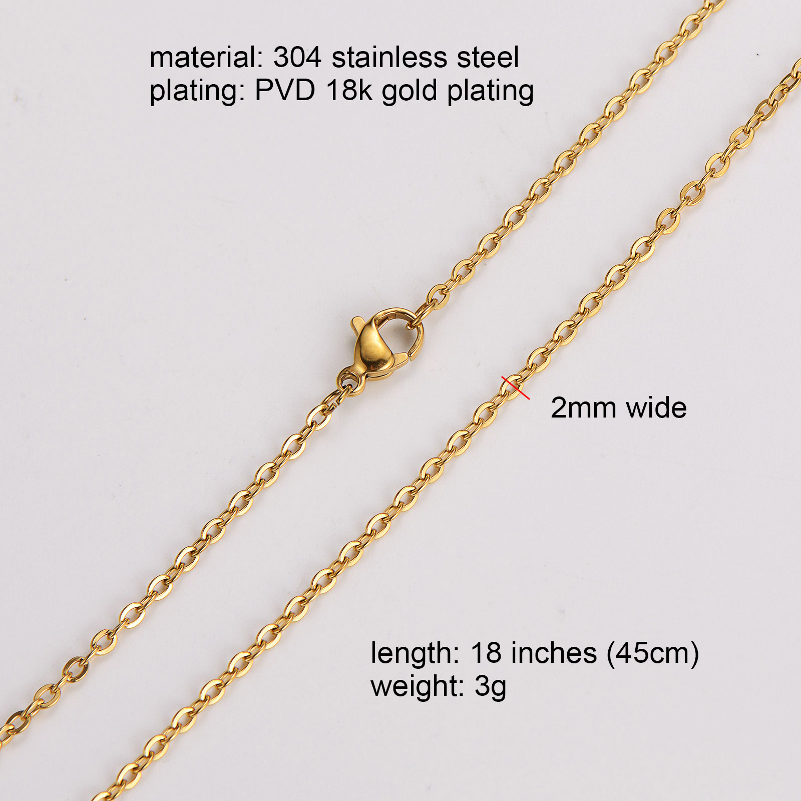 Acier Inoxydable 304 Plaqué Or 18K Style Simple Couleur Unie Collier Ras De Cou display picture 2