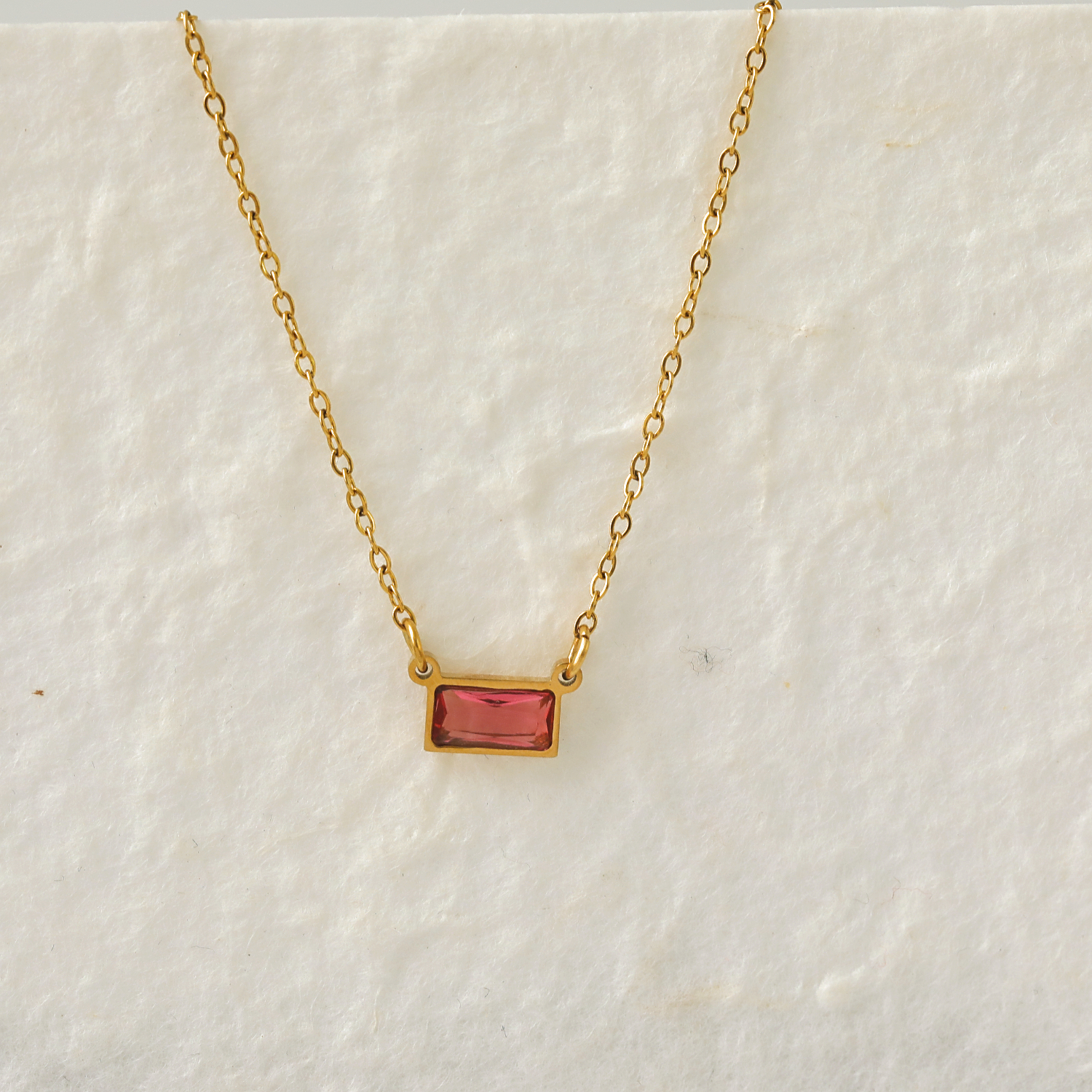 Acier Inoxydable 304 Plaqué Or 18K Style IG Style Moderne Style Classique Incruster Rectangle Zircon Pendentif display picture 6