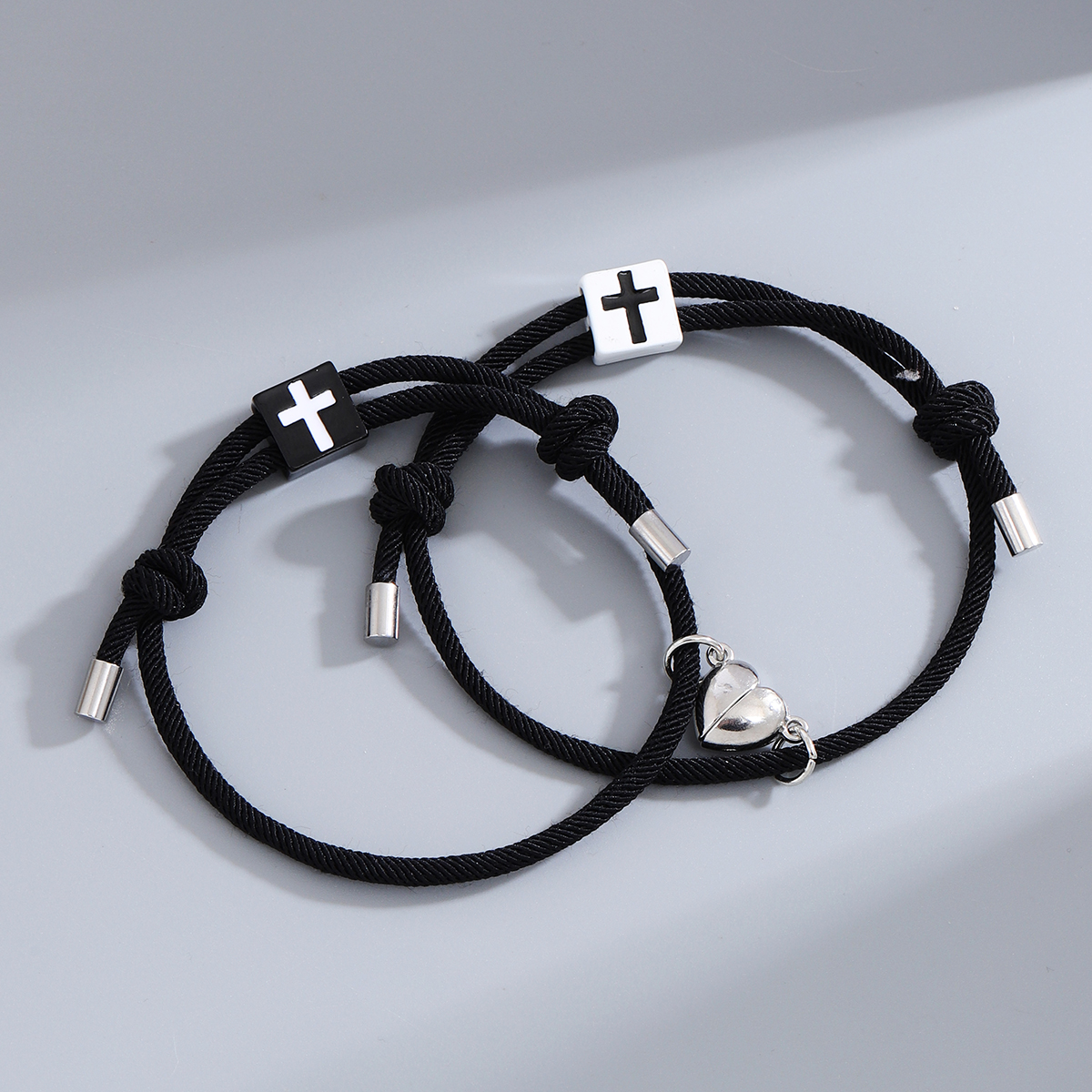Décontractée Style Simple Traverser Forme De Cœur Alliage Corde Magnétique Coupler Bracelets display picture 3