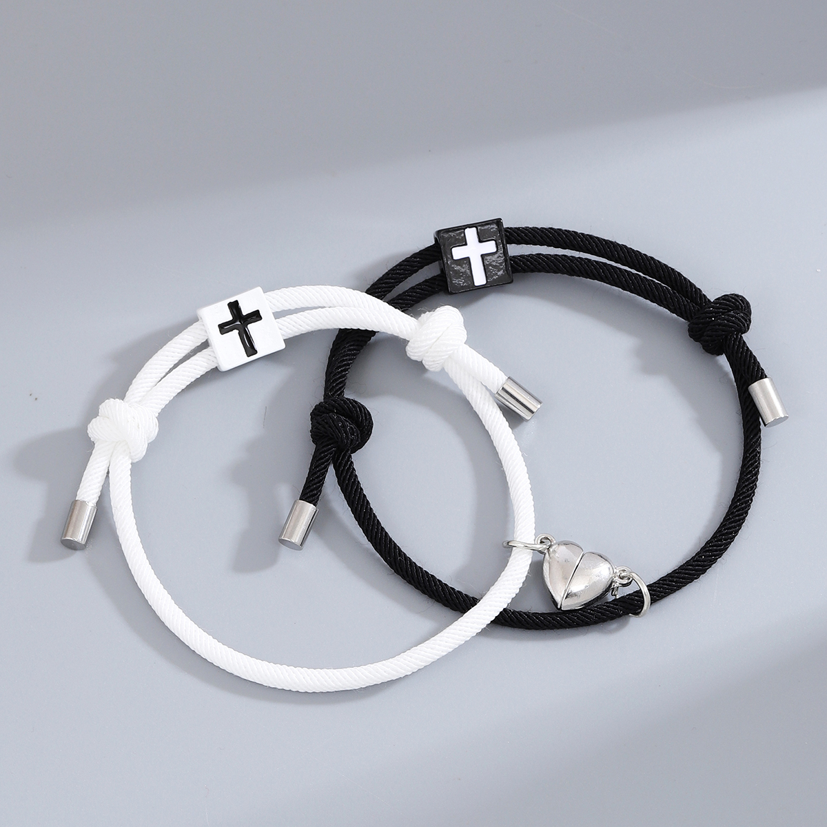 Décontractée Style Simple Traverser Forme De Cœur Alliage Corde Magnétique Coupler Bracelets display picture 2