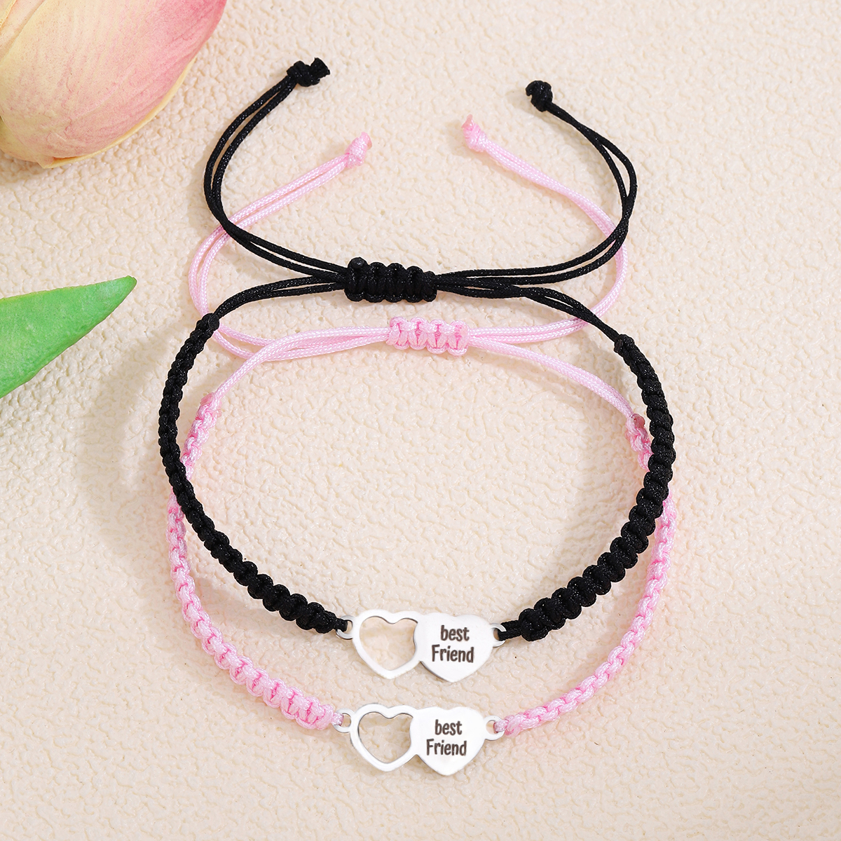 IG Style Sweet Letter Heart Shape Alloy Rope Hollow Out Couple Bracelets display picture 8