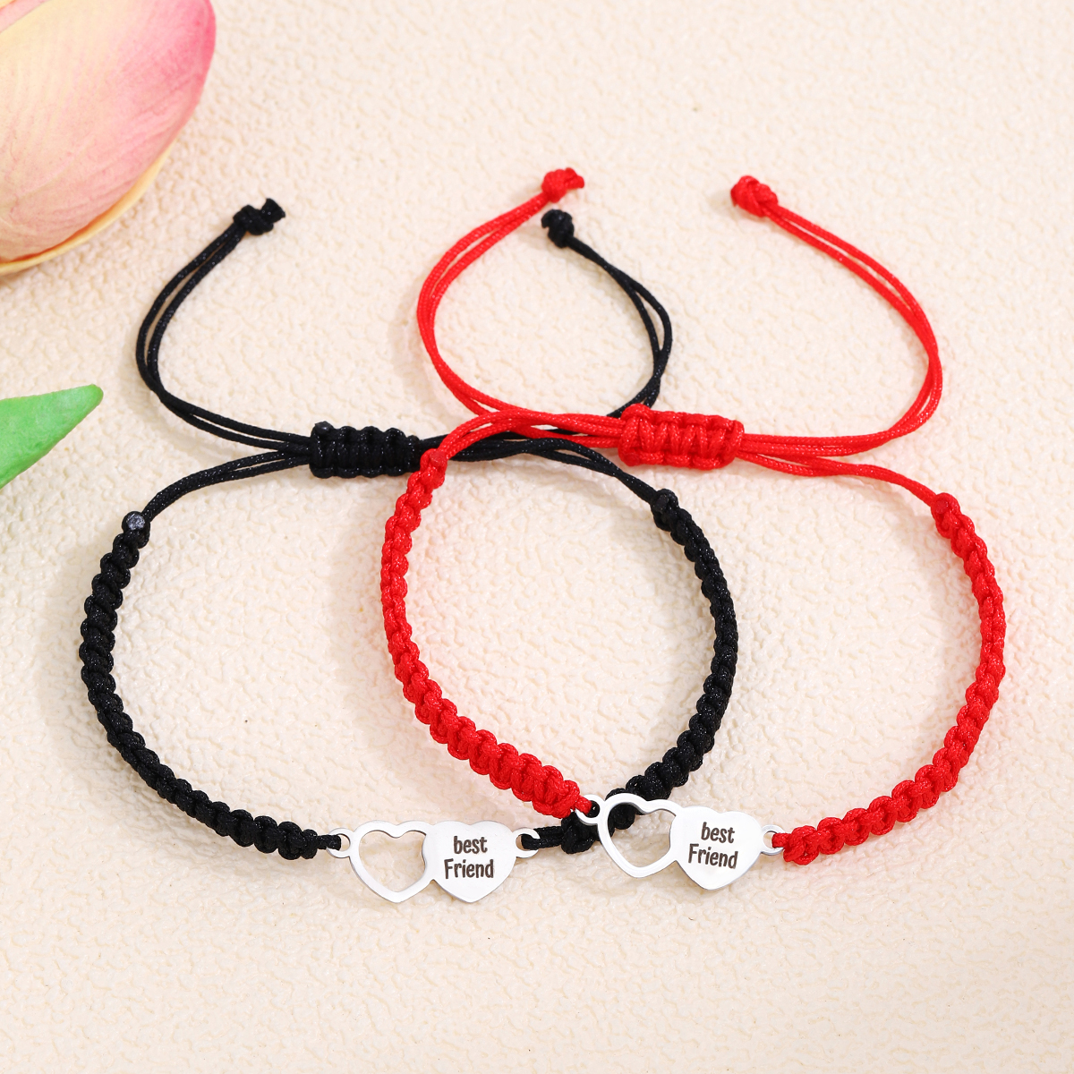 IG Style Sweet Letter Heart Shape Alloy Rope Hollow Out Couple Bracelets display picture 7