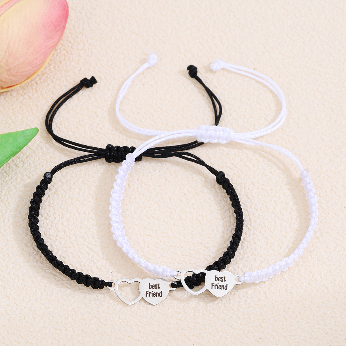 IG Style Sweet Letter Heart Shape Alloy Rope Hollow Out Couple Bracelets display picture 3