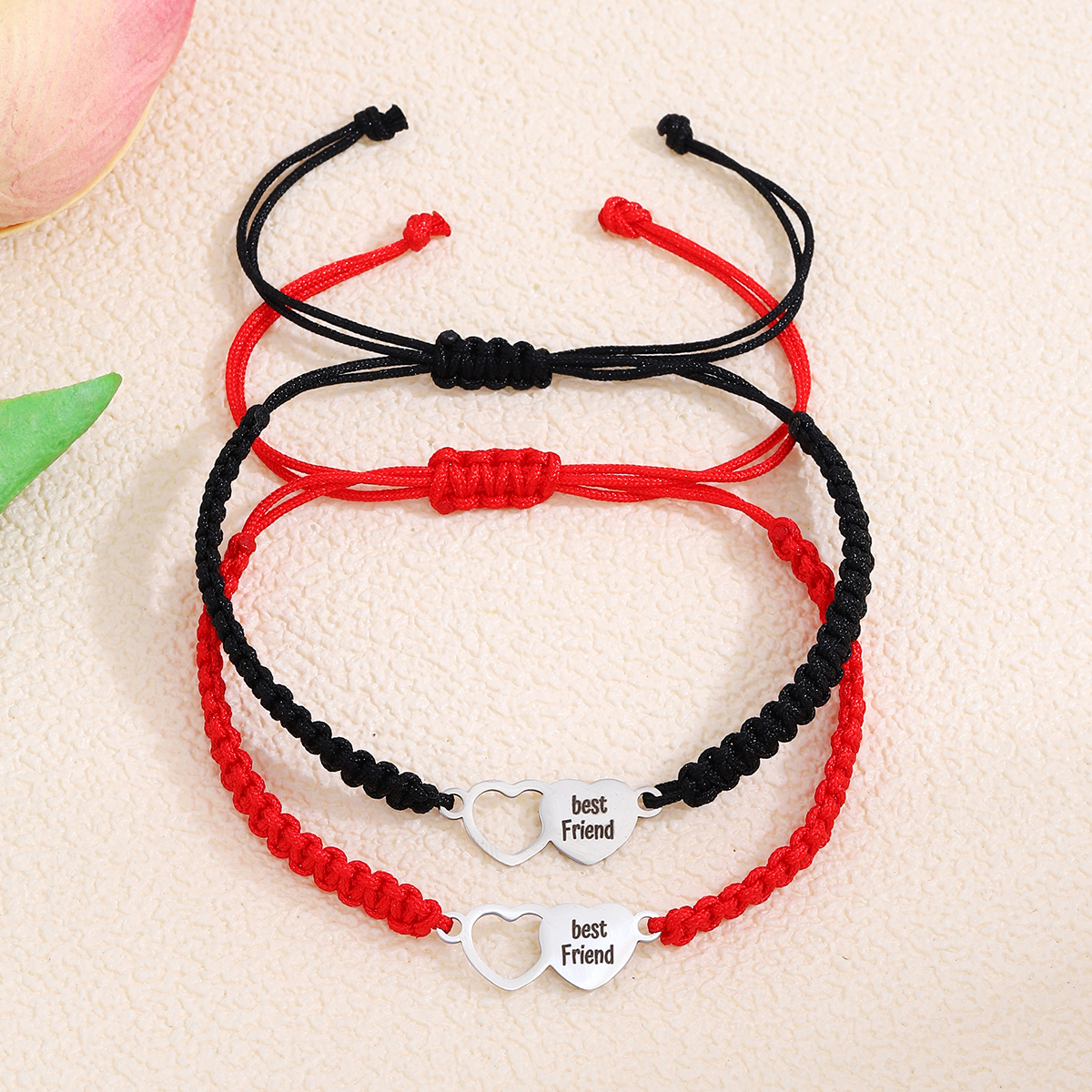IG Style Sweet Letter Heart Shape Alloy Rope Hollow Out Couple Bracelets display picture 9