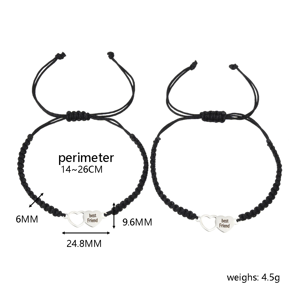 IG-Stil Süss Brief Herzform Legierung Seil Aushöhlen Paar Armbänder display picture 1