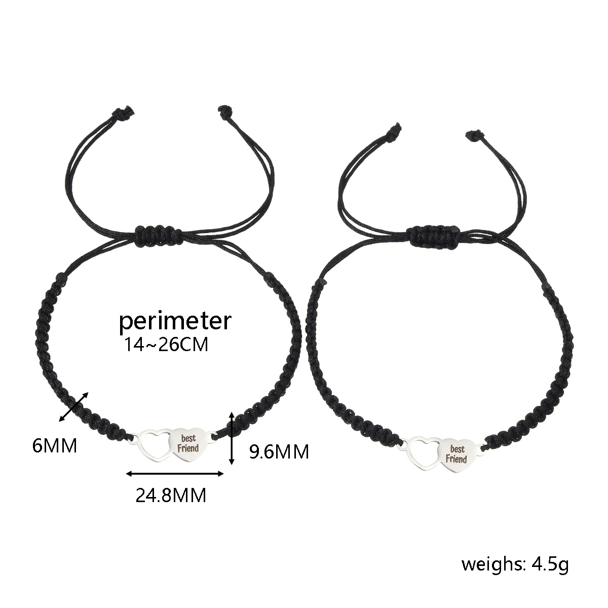 IG Style Sweet Letter Heart Shape Alloy Rope Hollow Out Couple Bracelets display picture 1