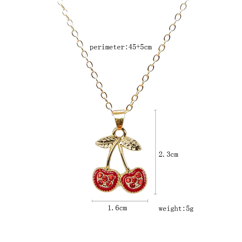 IG Style Sweet Cherry Alloy Enamel Inlay Rhinestones Women's Earrings Necklace display picture 6