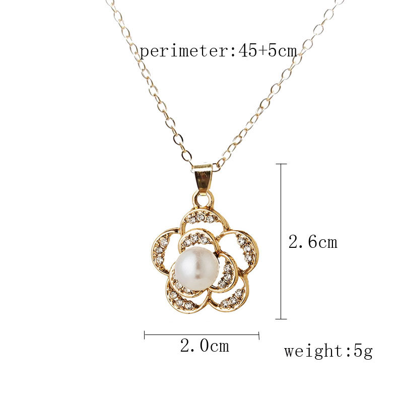 Simple Style Classic Style Rose Flower Petal Alloy Plating Inlay Rhinestones Gold Plated Silver Plated Women's Earrings Necklace display picture 3