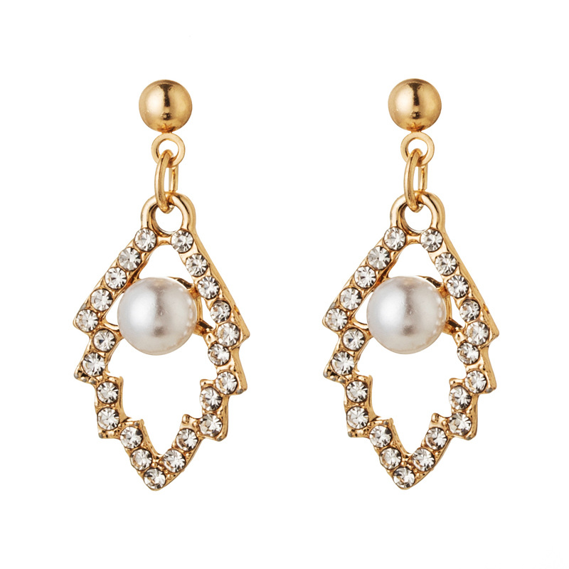 1 Pair Casual Modern Style Simple Style Leaves Ginkgo Leaf Inlay Alloy Rhinestones Drop Earrings display picture 6