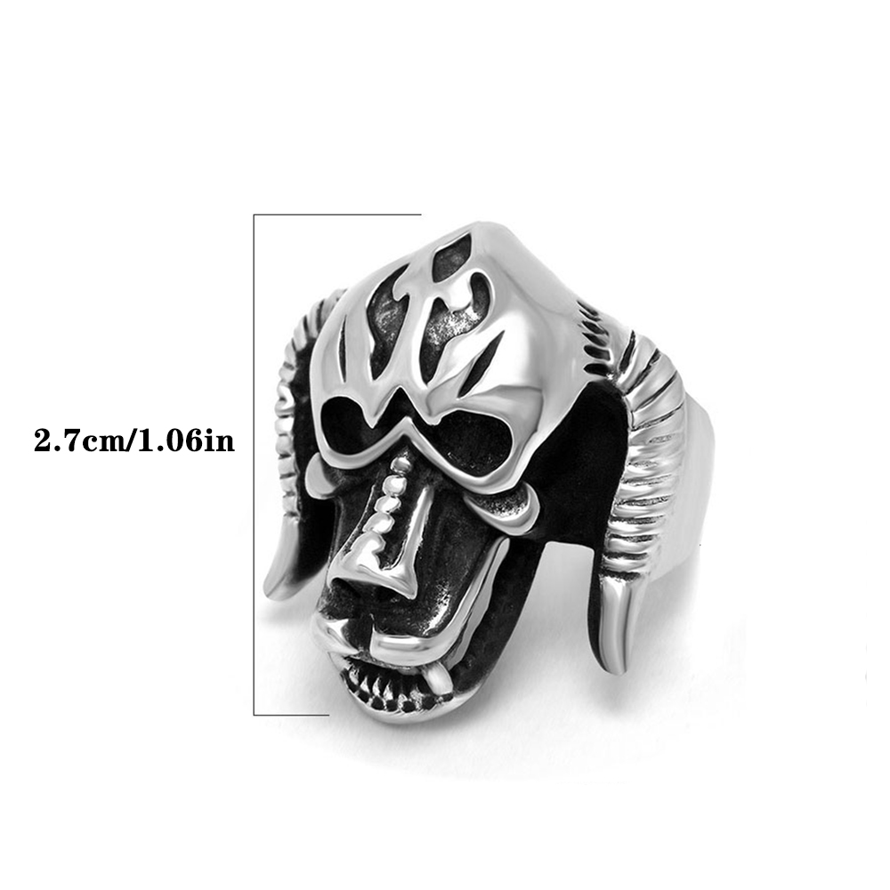 Retro Cool Style Skull 304 Stainless Steel Unisex Rings display picture 13