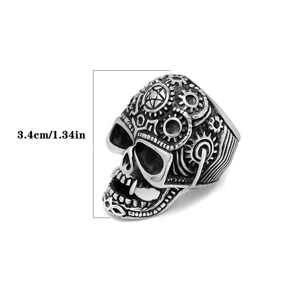 Retro Cool Style Skull 304 Stainless Steel Unisex Rings display picture 7