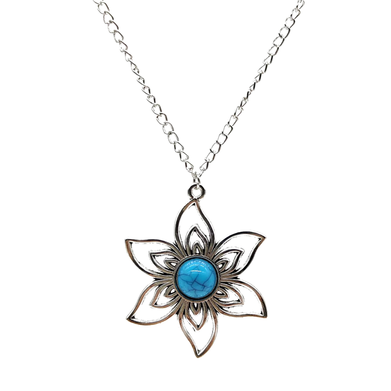 Wholesale Jewelry Simple Style Classic Style Flower Zinc Alloy Resin Plating Pendant Necklace display picture 2