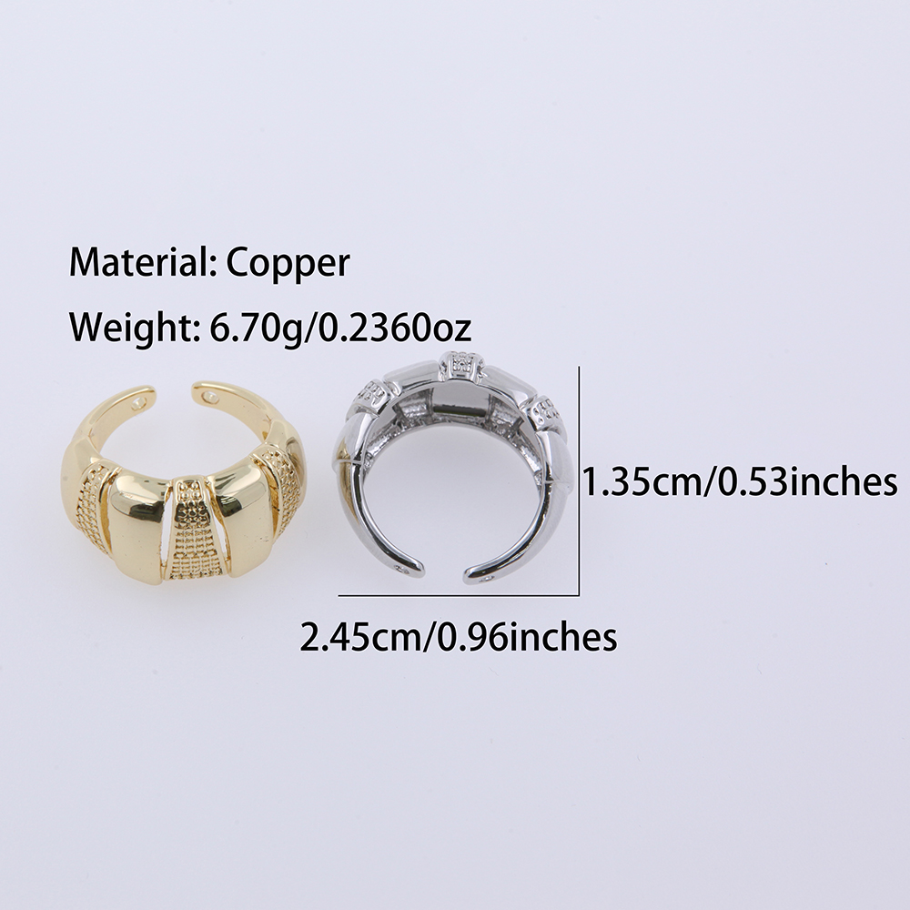 Copper 18K Gold Plated Casual Simple Style Plating Solid Color Open Rings display picture 1