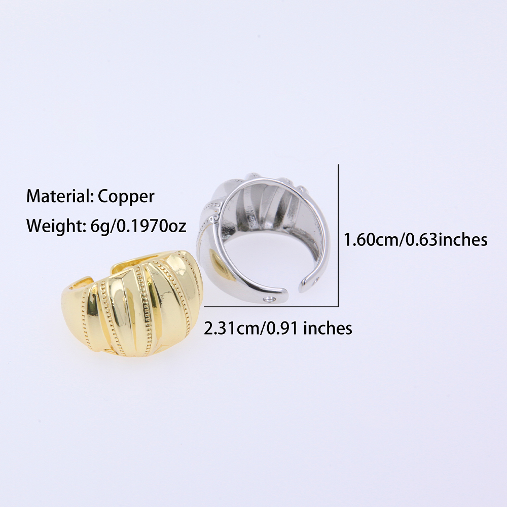 Casual Formal Classic Style Solid Color Copper Plating 18K Gold Plated Women's Open Rings display picture 1