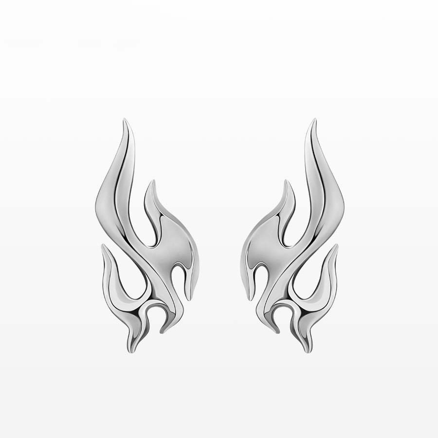 1 Pair Classic Style Flame 304 Stainless Steel Ear Studs display picture 2