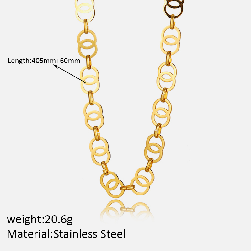 304 Stainless Steel 14K Gold Plated Simple Style Classic Style Plating Solid Color Necklace display picture 6