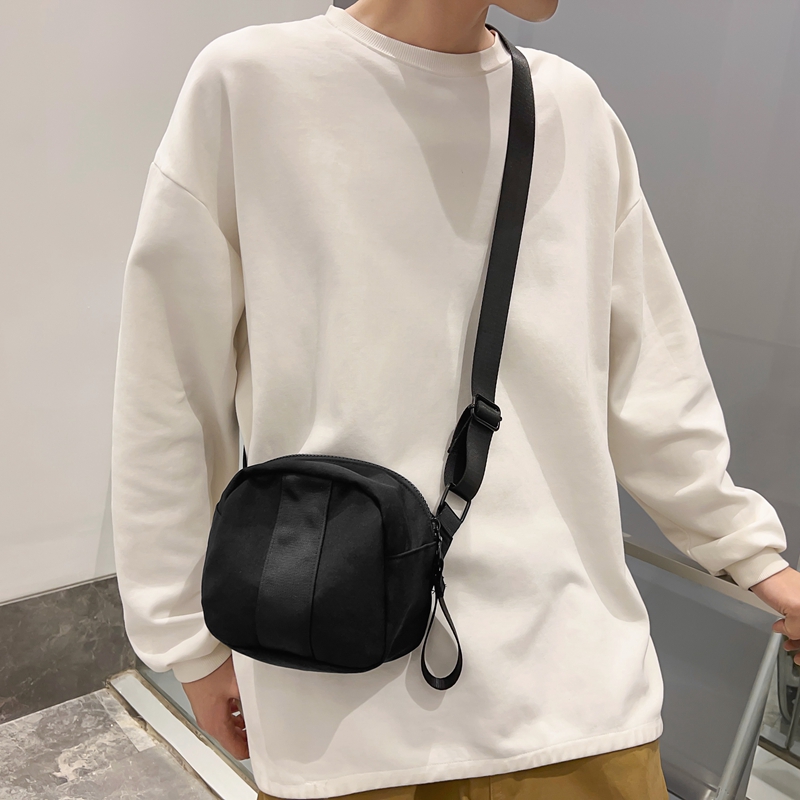 Unisex Medium Nylon Solid Color Basic Classic Style Sewing Thread Zipper Crossbody Bag display picture 13