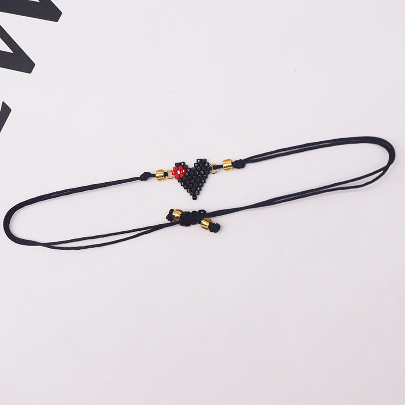 Simple Style Classic Style Heart Shape Glass Rope Knitting Women's Bracelets display picture 4