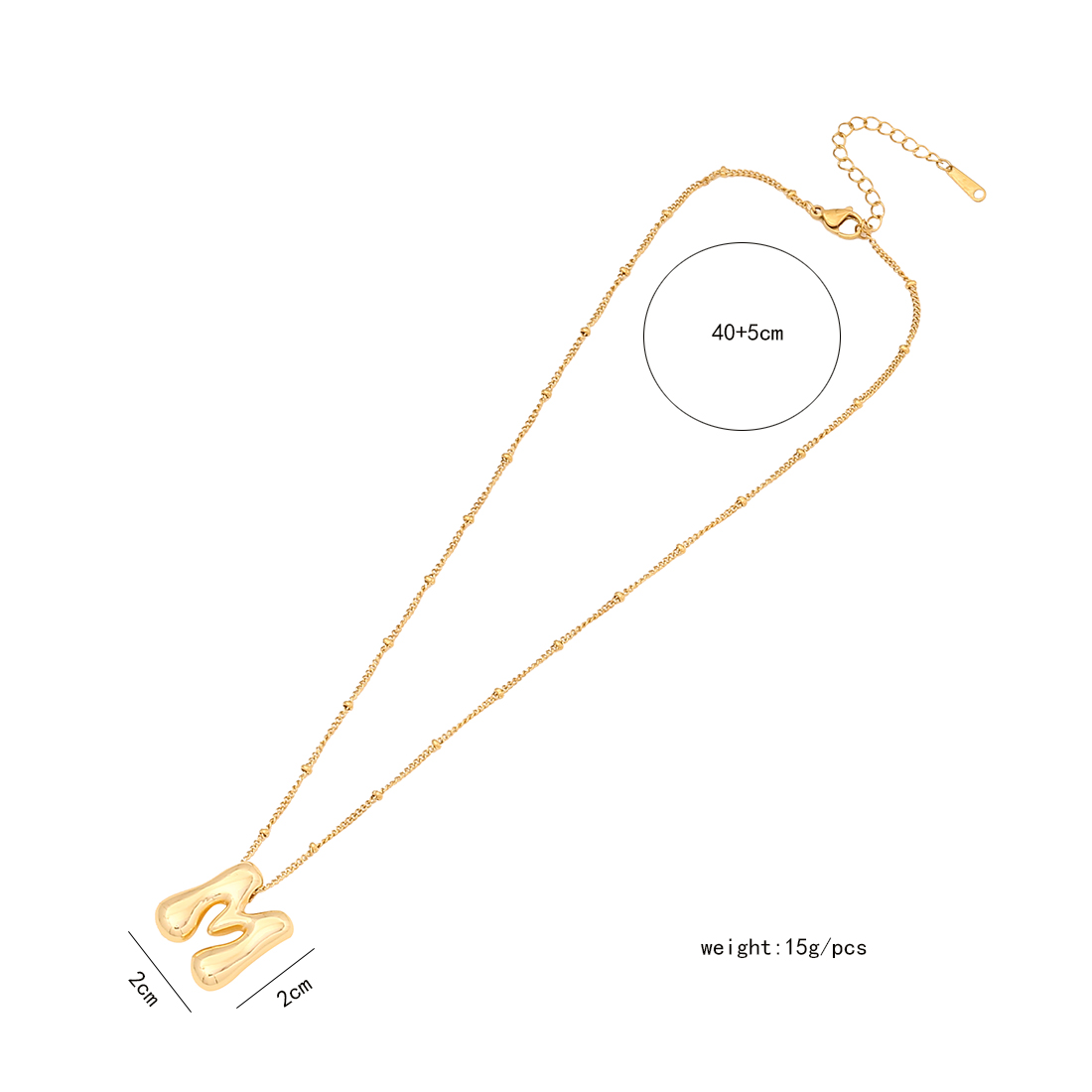 304 Stainless Steel Copper 18K Gold Plated Simple Style Commute Letter Pendant Necklace display picture 1