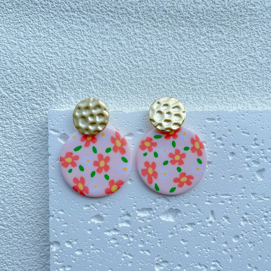 1 Pair Simple Style Classic Style Flower Handmade Soft Clay Drop Earrings display picture 7