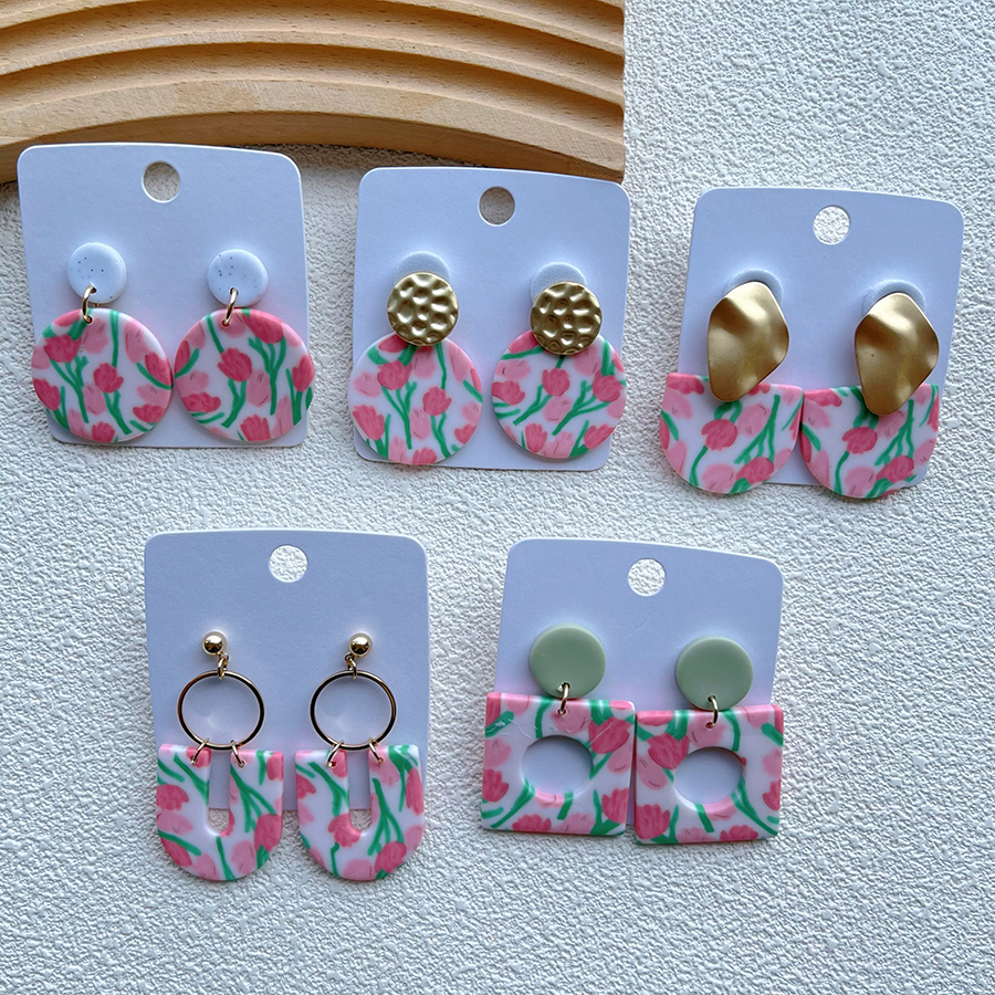 1 Pair Pastoral Flower Handmade Soft Clay Drop Earrings display picture 9