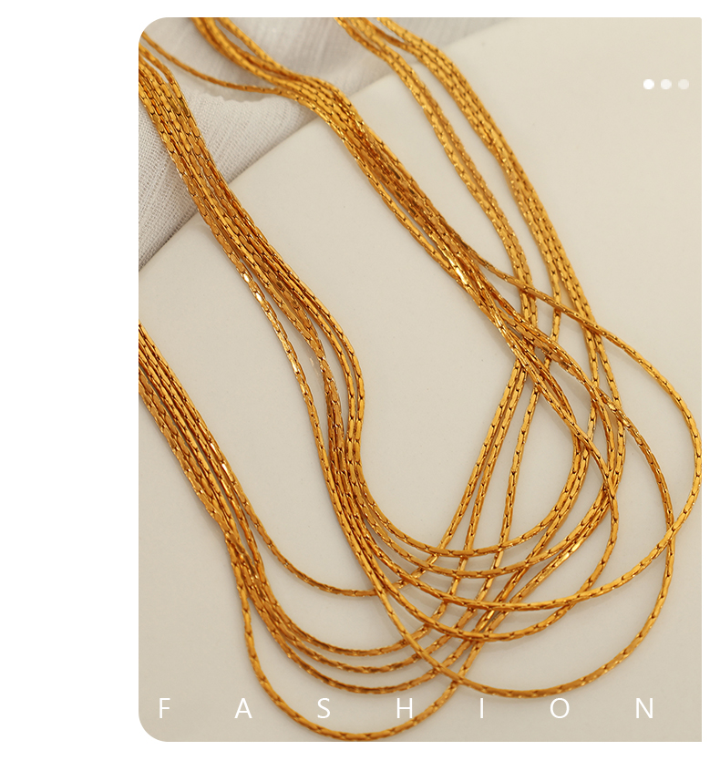 Acero Titanio Chapados en oro de 18k Estilo Simple En Capas Enchapado Líneas Collares En Capas display picture 5