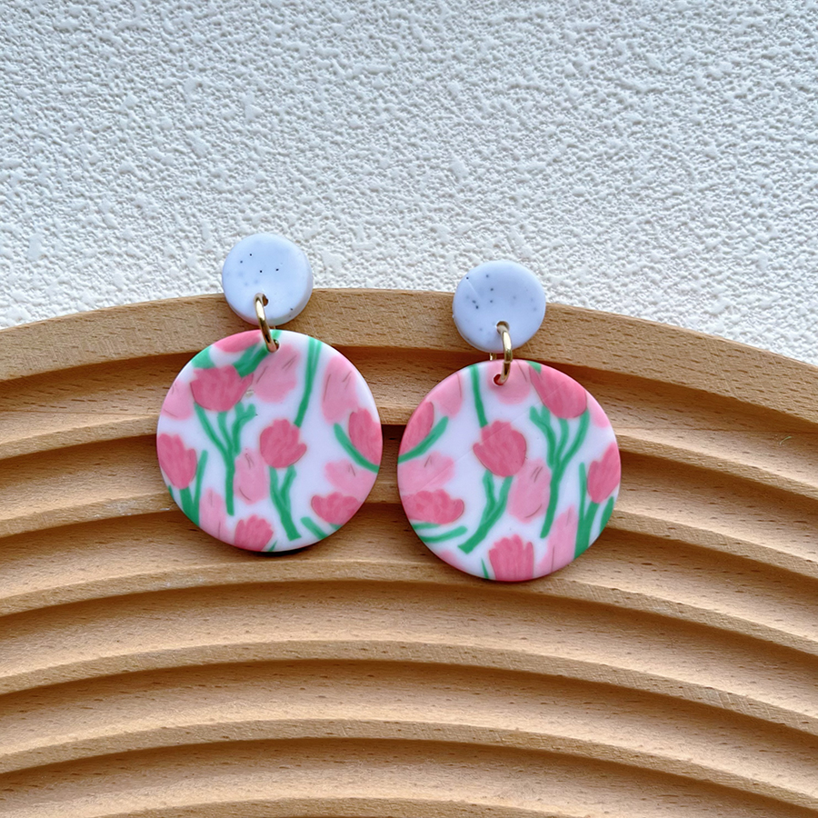 1 Pair Pastoral Flower Handmade Soft Clay Drop Earrings display picture 4