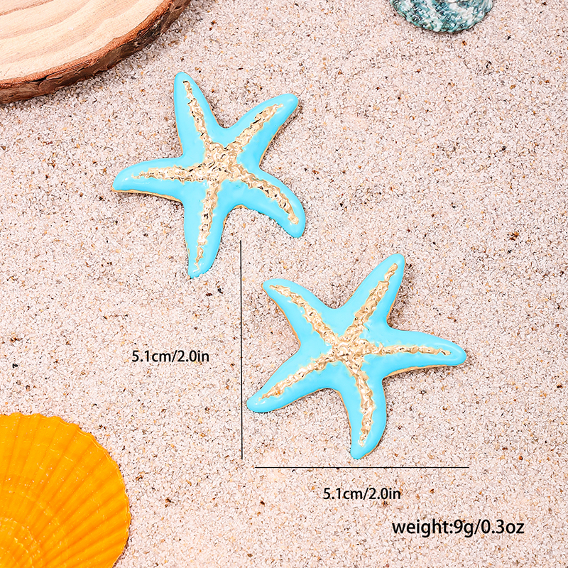 1 Pair Simple Style Classic Style Starfish Alloy Ear Studs display picture 5