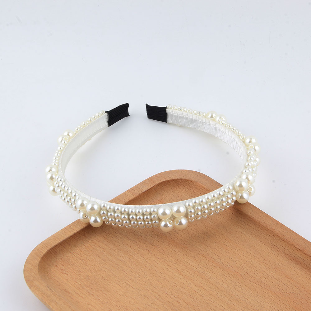 Femmes Style Simple Brillant Rond Strass Incruster Perle Bande De Cheveux display picture 2