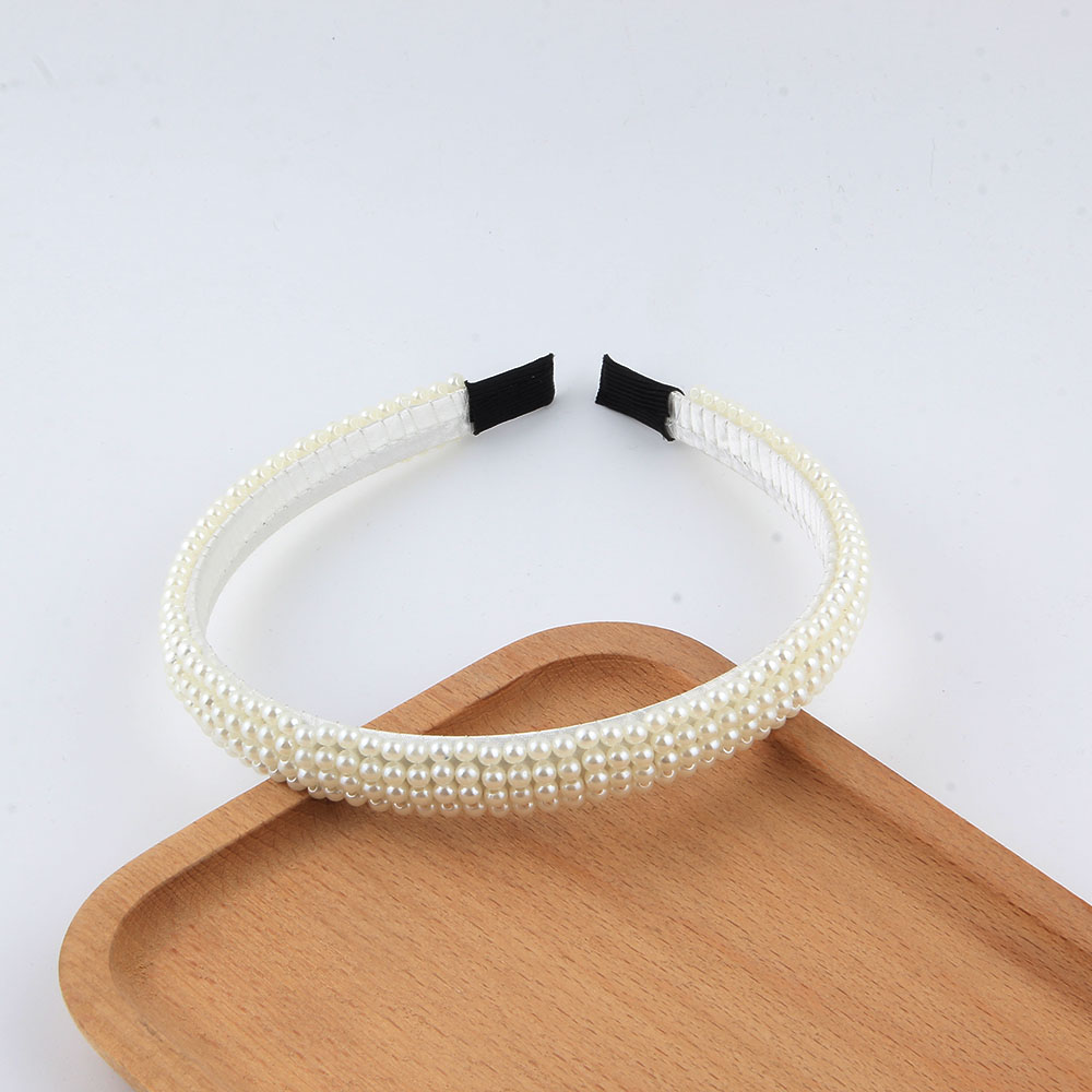 Women's Simple Style Shiny Round Rhinestone Inlay Pearl Hair Band display picture 5
