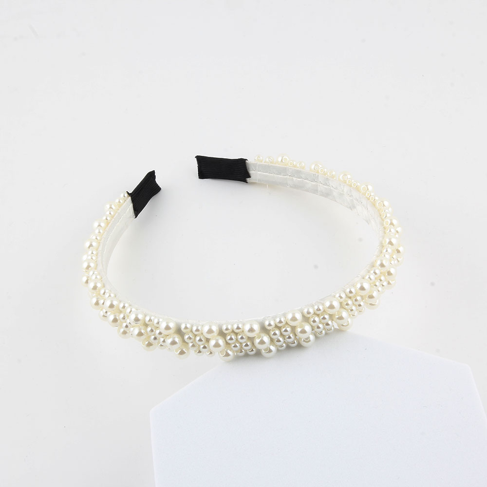 Women's Simple Style Shiny Round Rhinestone Inlay Pearl Hair Band display picture 7