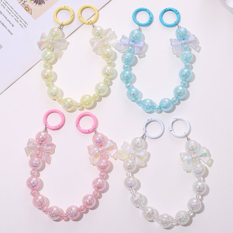 IG Style Sweet Bow Knot Crystal Beaded Plating Mobile Phone Chain display picture 6