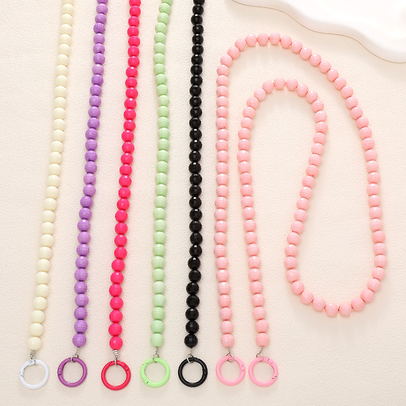 Simple Style Round Arylic Beaded Mobile Phone Chain display picture 8