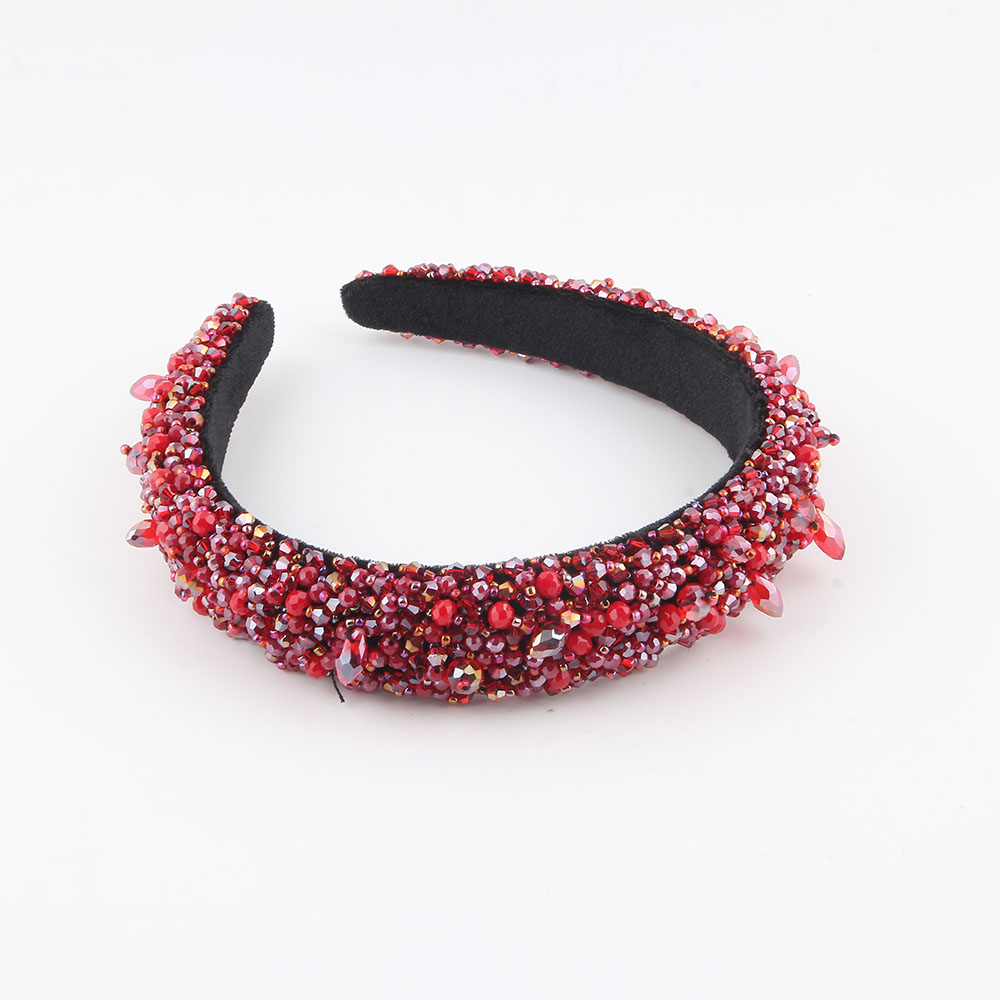 Women's Simple Style Color Block Plastic Inlay Rhinestones Hair Band display picture 1