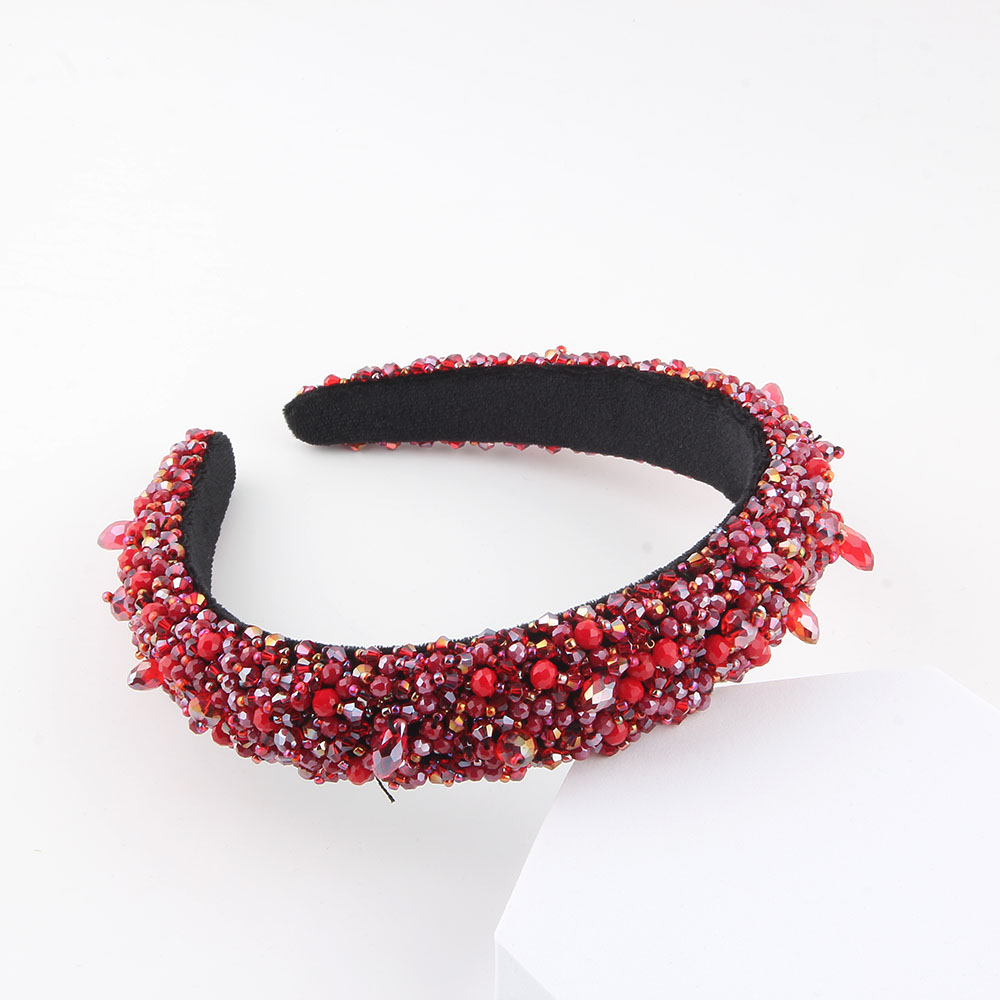 Women's Simple Style Color Block Plastic Inlay Rhinestones Hair Band display picture 5